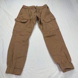 Ring of Fire Mens Cargo Jogger Pants Brown Tan Stretch Cotton Size Large